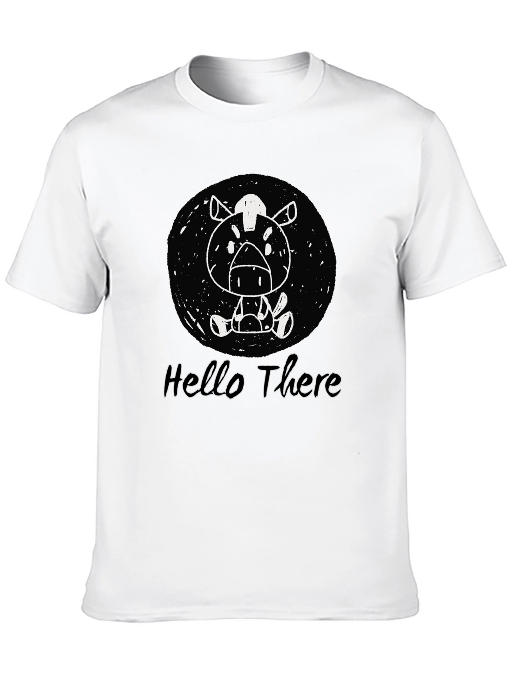 Cartoon Horse Black T-Shirt - Hello There Design