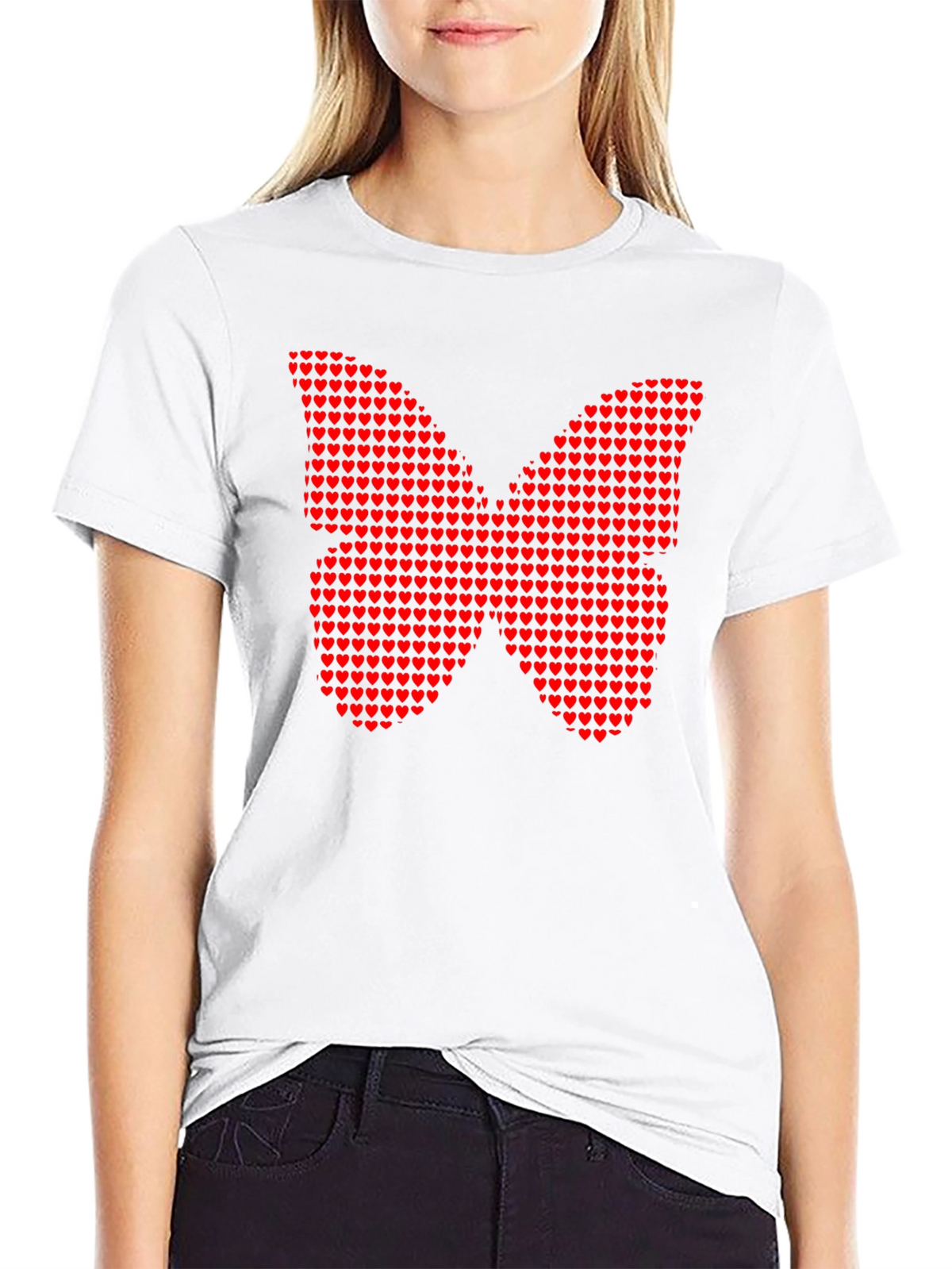 Heart Butterfly Graphic Tee - Trendy Style