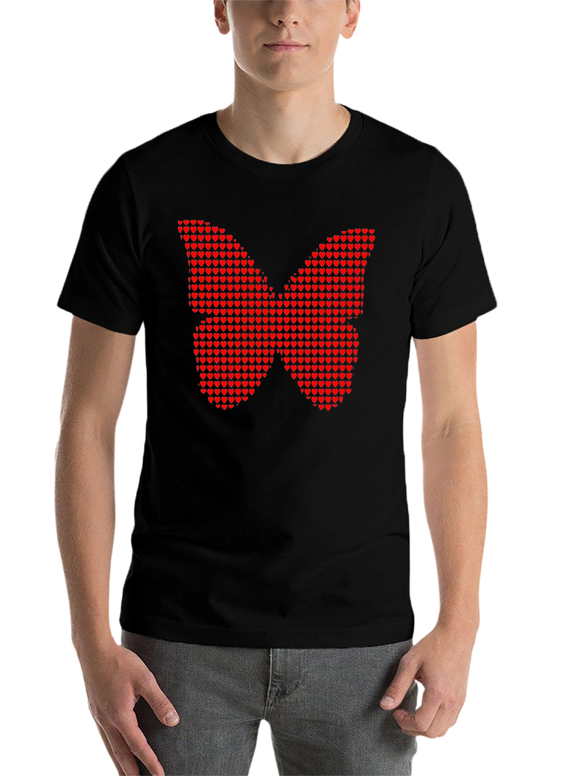 Heart Butterfly Graphic Tee - Trendy Style