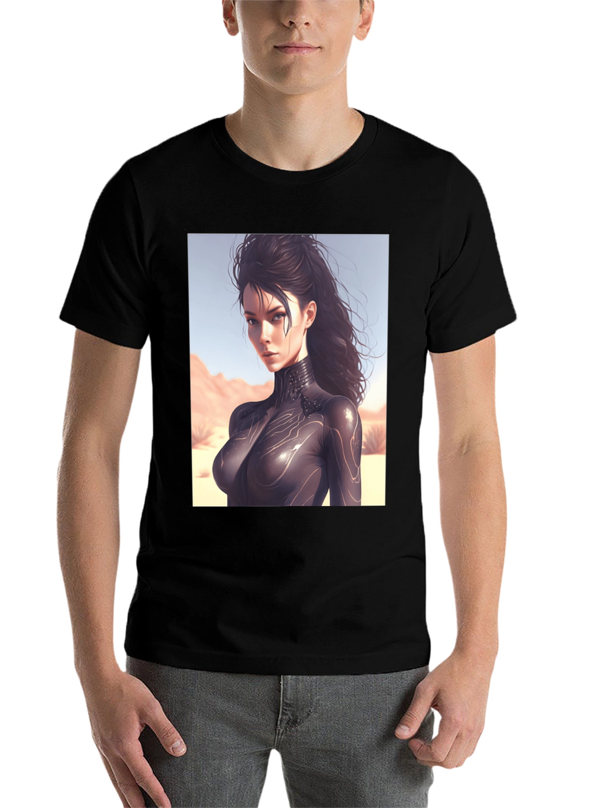 Sci-Fi Woman Black T-Shirt