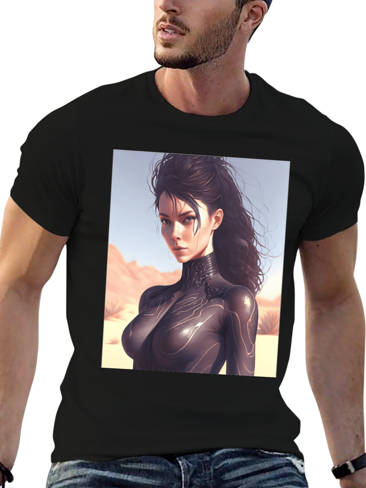 Sci-Fi Woman Black T-Shirt