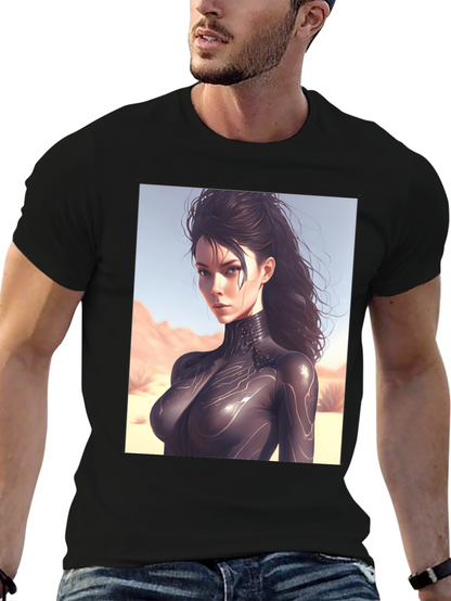 Sci-Fi Woman Black T-Shirt