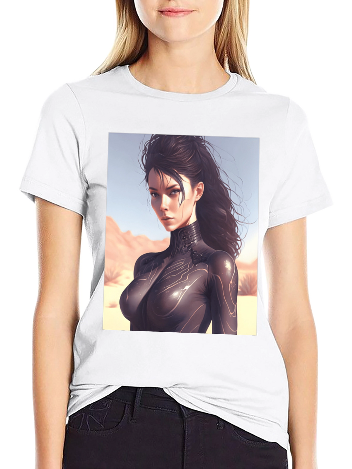 Sci-Fi Woman Black T-Shirt
