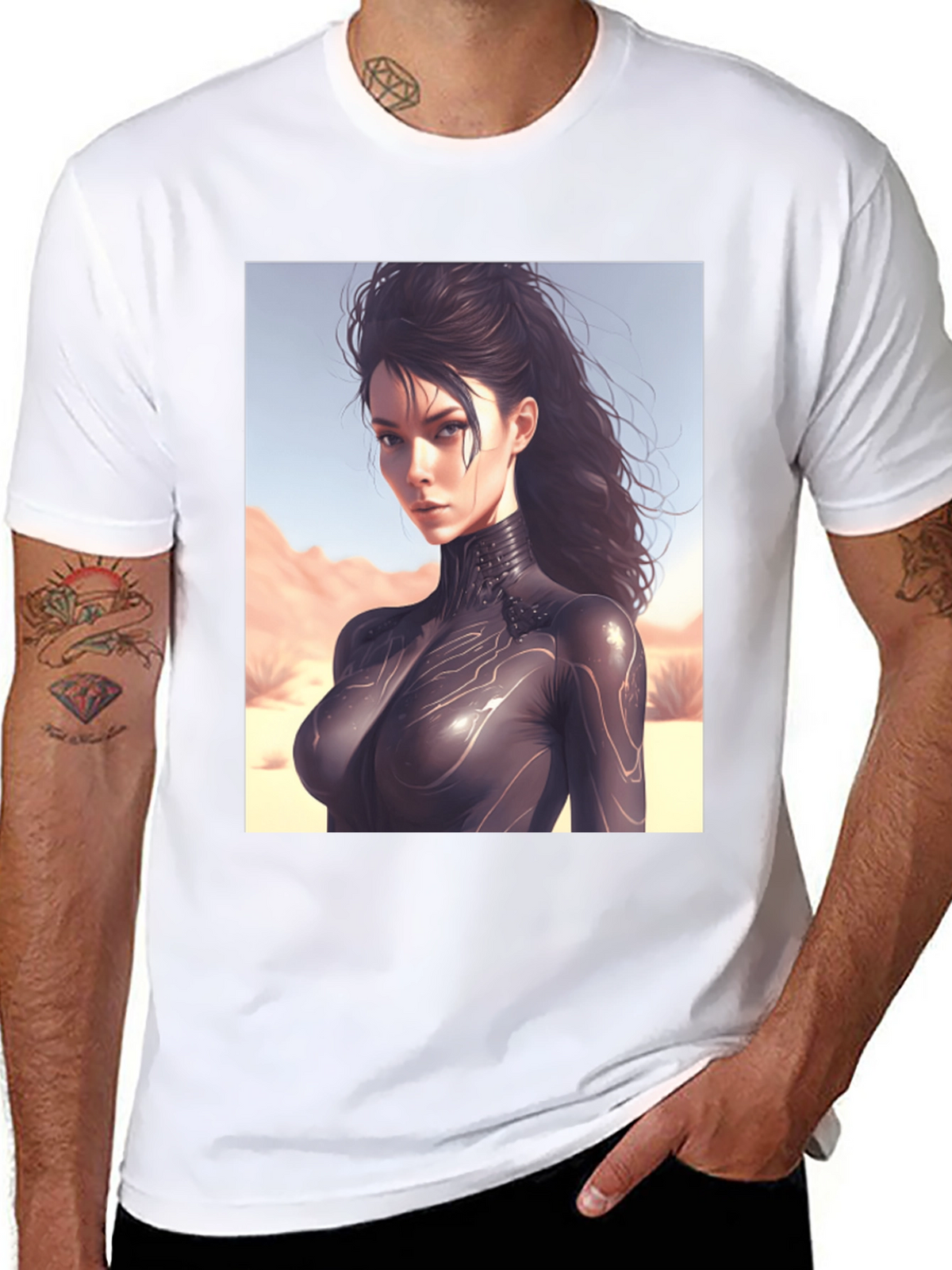 Sci-Fi Woman Black T-Shirt