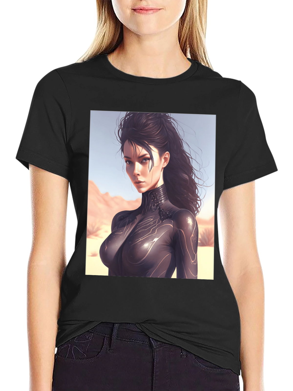 Sci-Fi Woman Black T-Shirt
