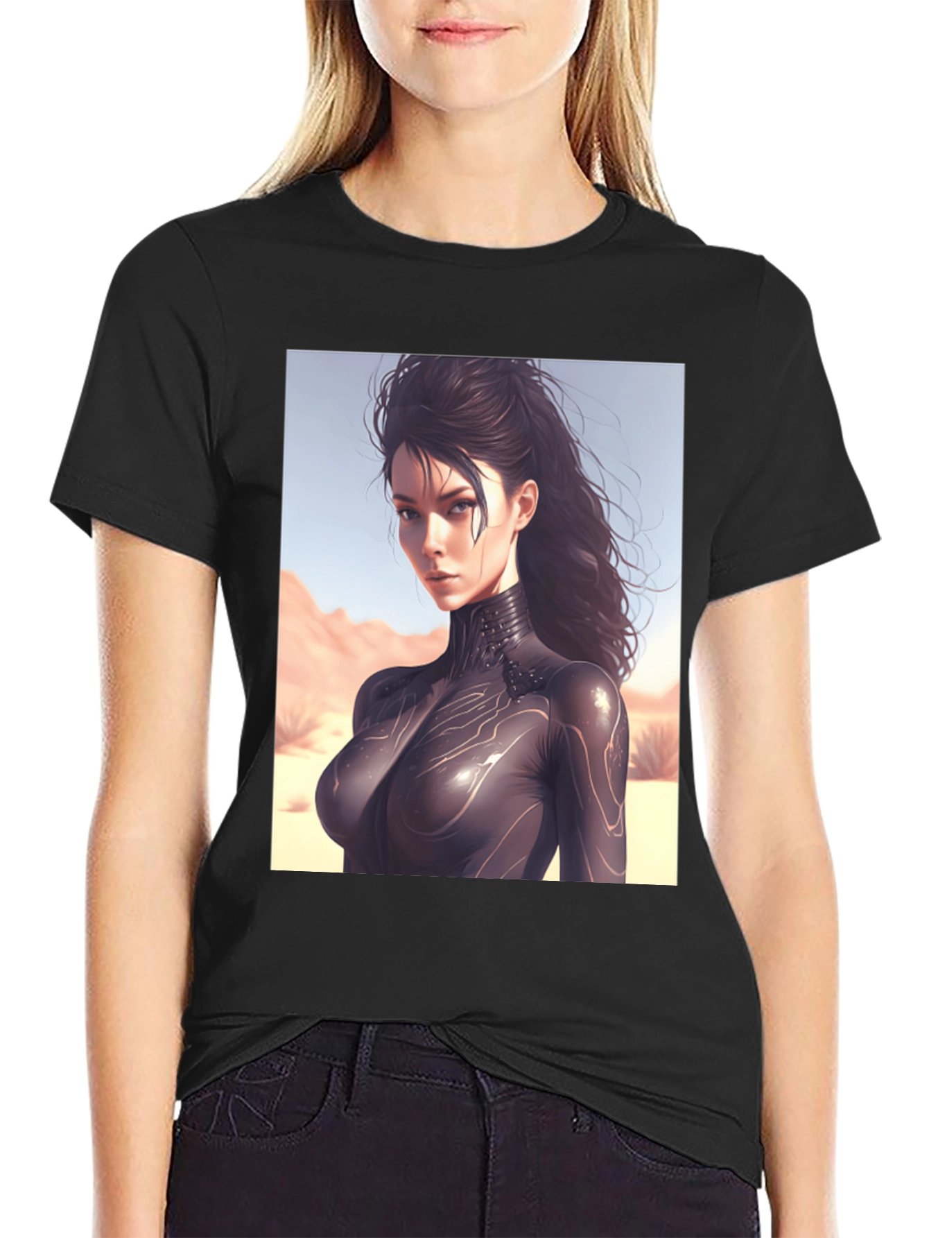 Sci-Fi Woman Black T-Shirt