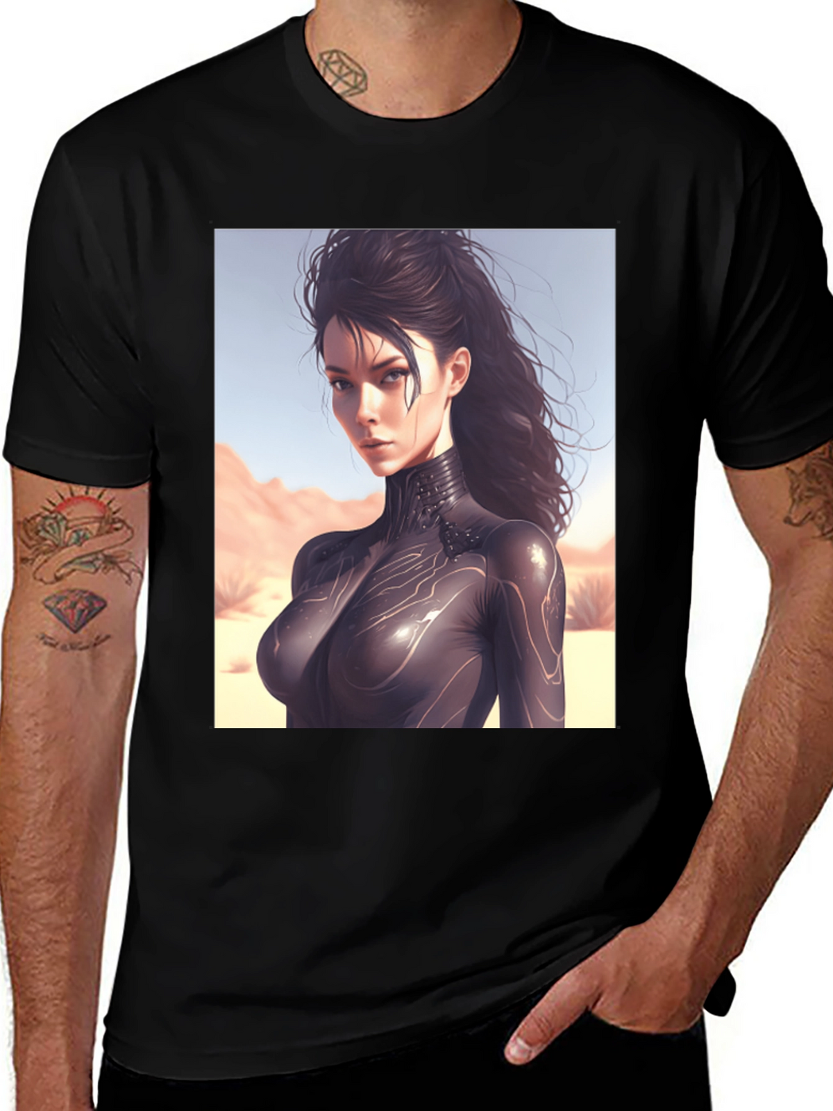 Sci-Fi Woman Black T-Shirt