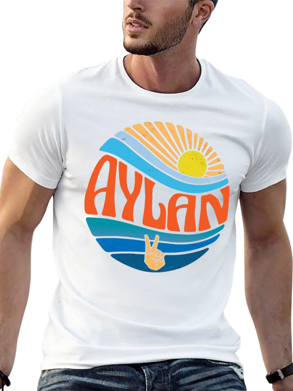 Aylan Retro Graphic T-Shirt Peace Sign