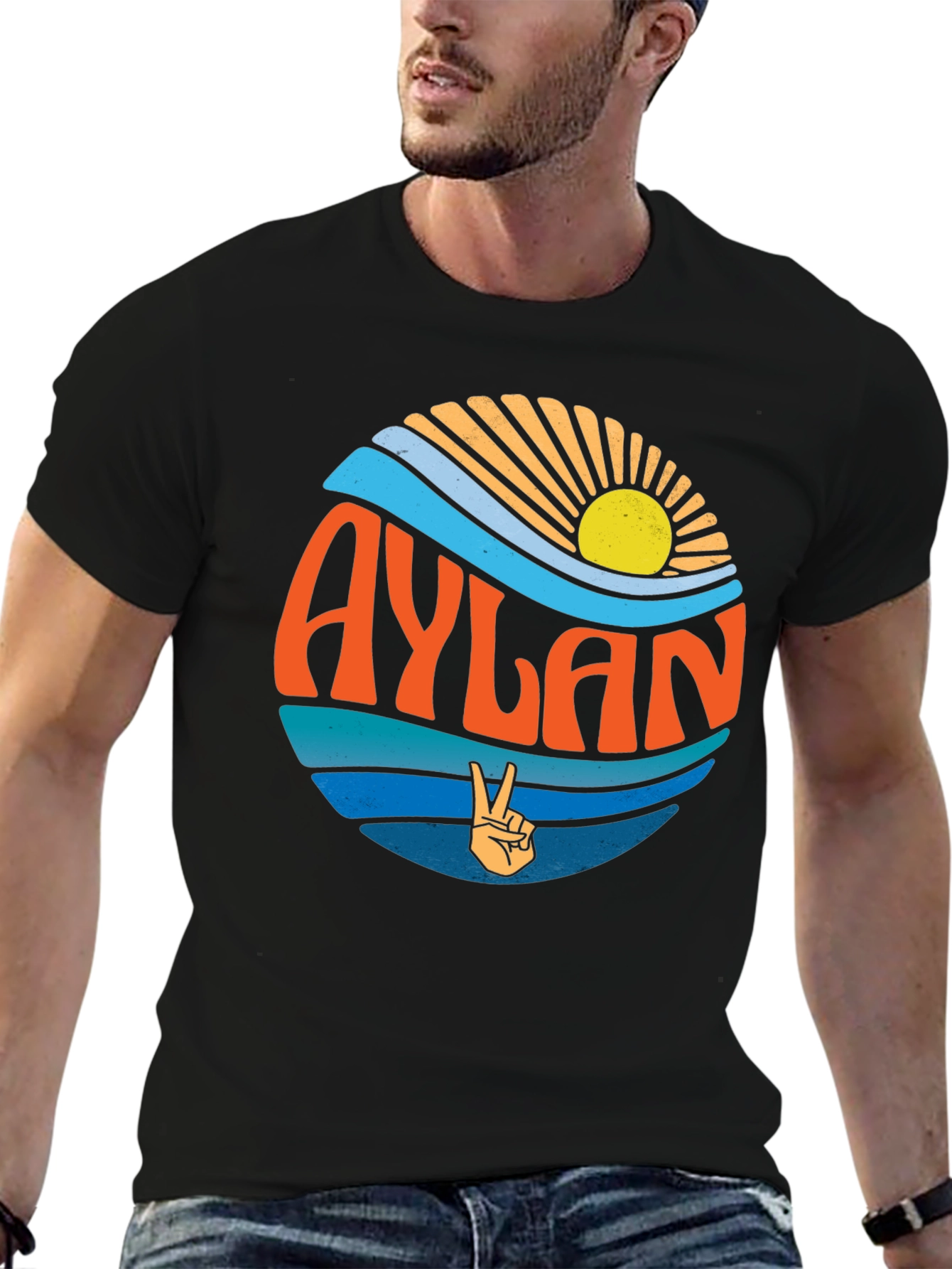 Aylan Retro Graphic T-Shirt Peace Sign