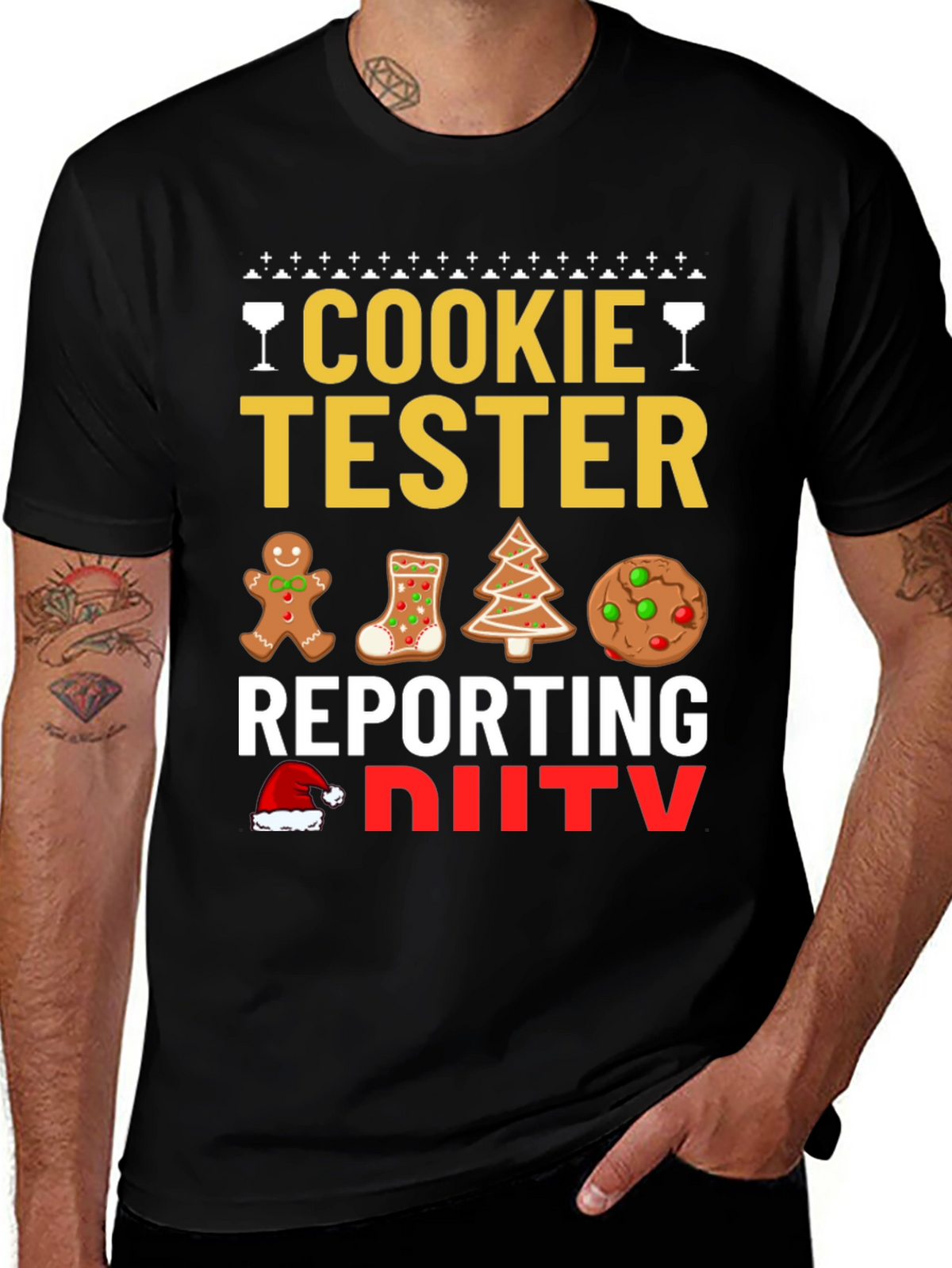 Cookie Tester Reporting for Duty Christmas T-Shirt