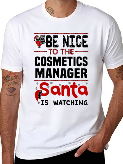 Cosmetics Manager Santa Watching T-Shirt