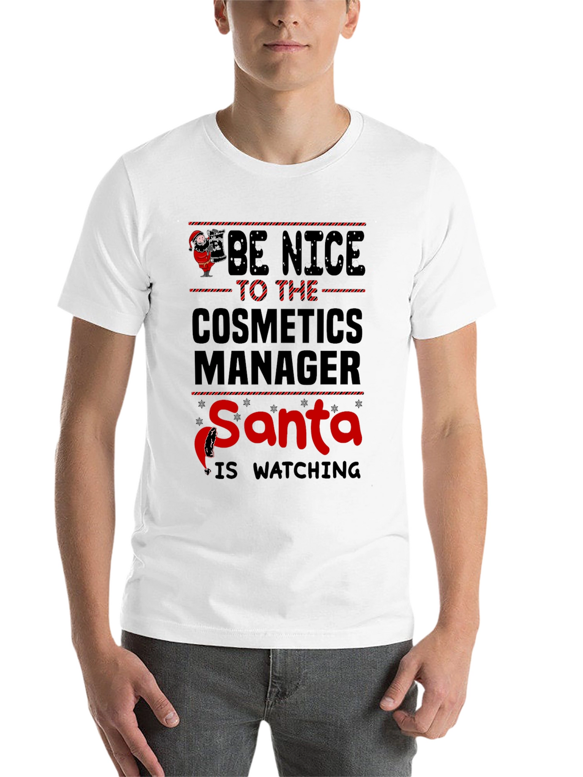Cosmetics Manager Santa Watching T-Shirt