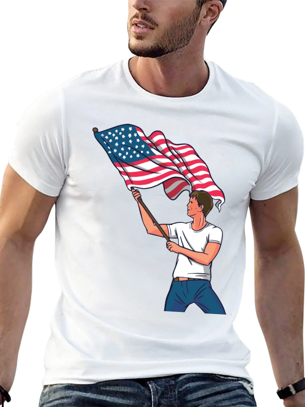 American Flag Waving T-Shirt
