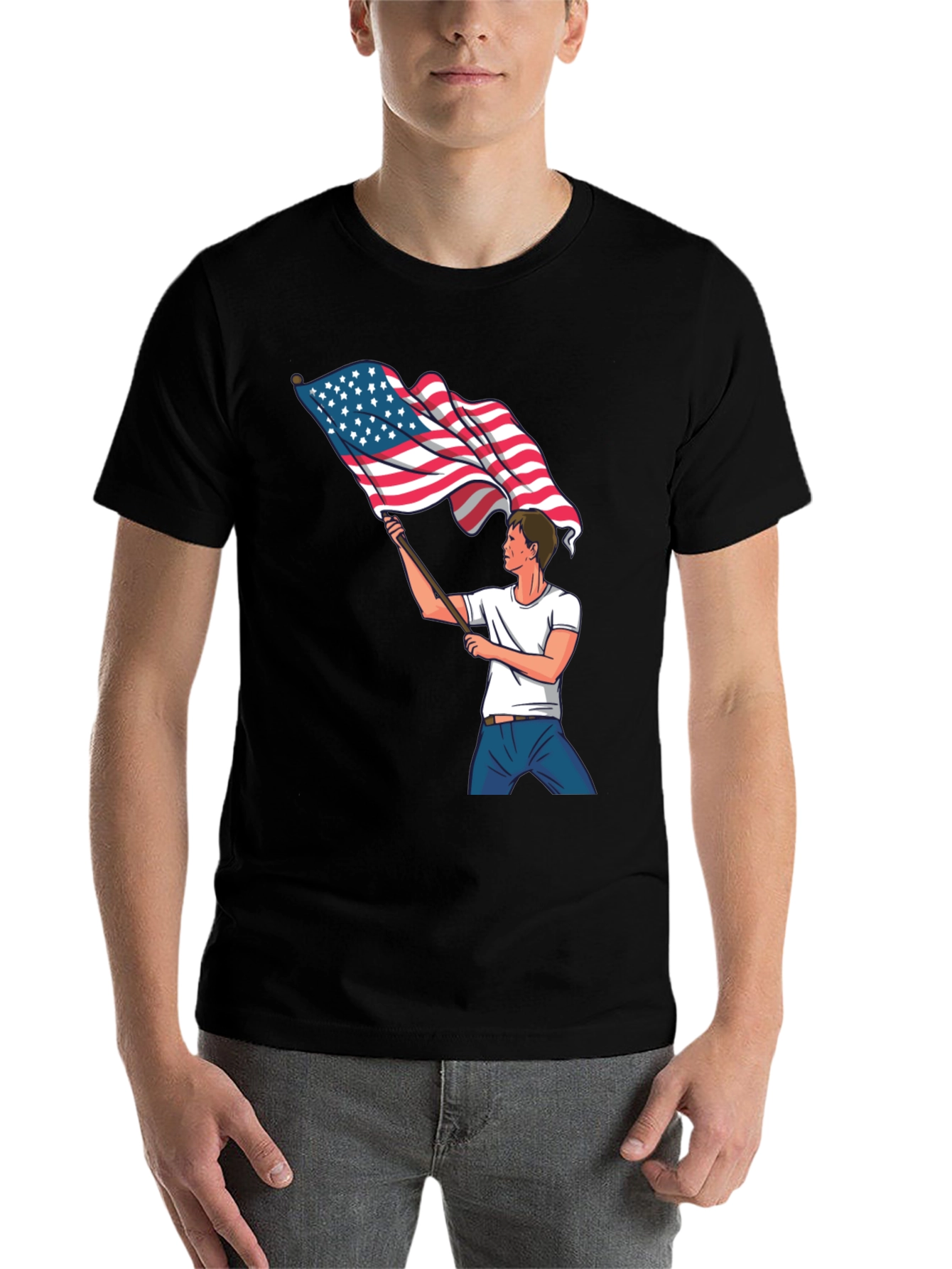 American Flag Waving T-Shirt