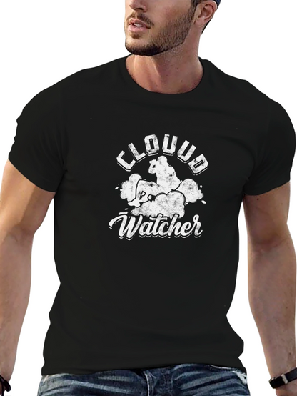 Cloud Watcher Graphic T-Shirt - Black Cotton Tee
