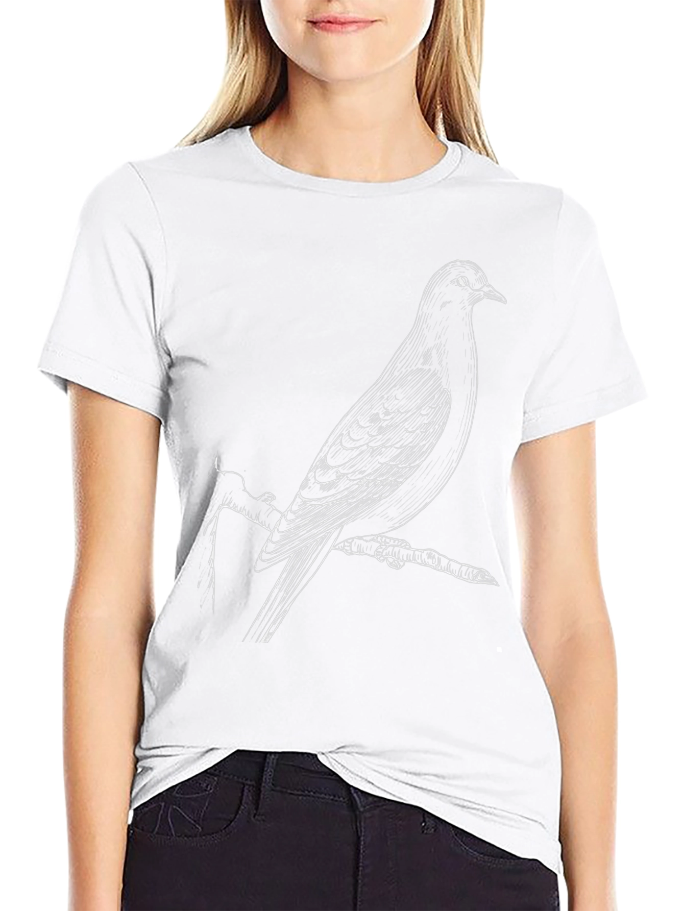 Bird Print Black T-Shirt