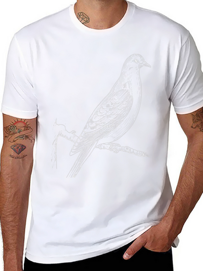 Bird Print Black T-Shirt