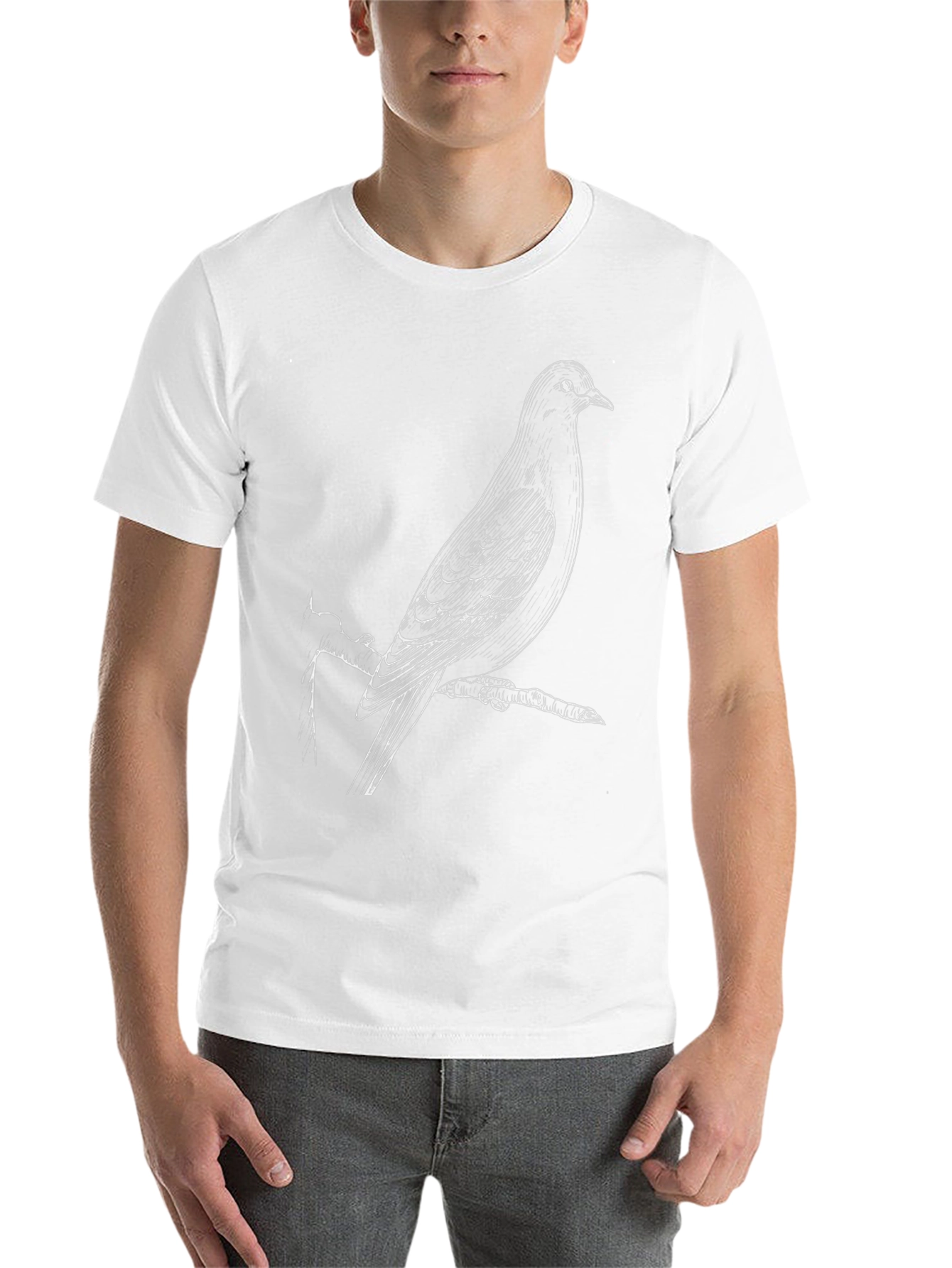 Bird Print Black T-Shirt