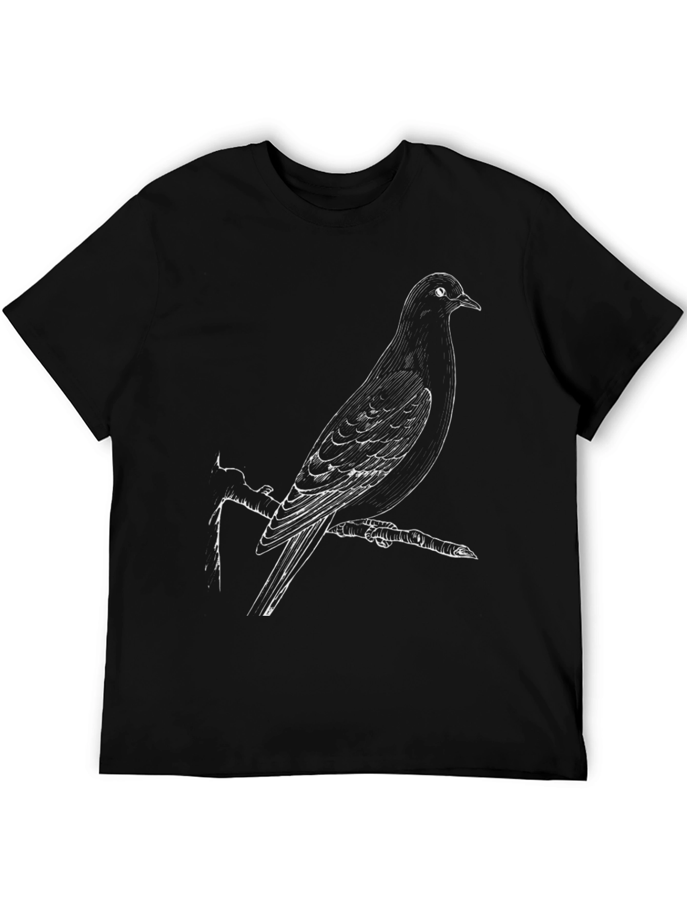 Bird Print Black T-Shirt
