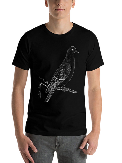 Bird Print Black T-Shirt
