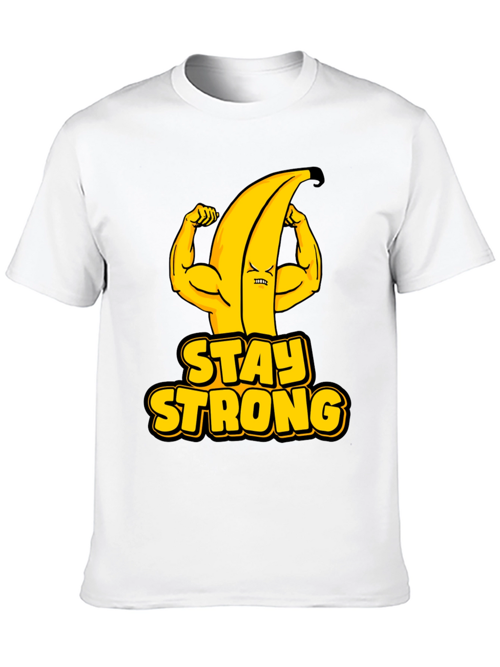 Stay Strong Banana Graphic Tee - Black Cotton T-Shirt