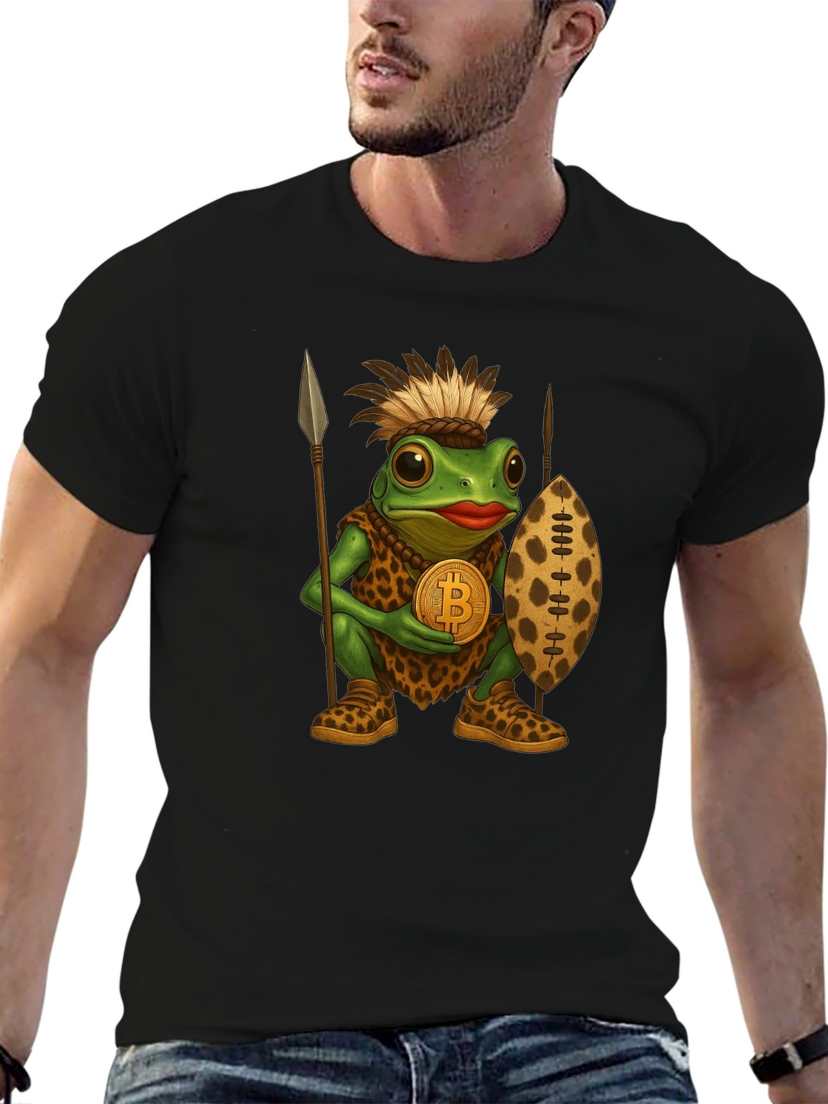 Tribal Frog Bitcoin T-Shirt