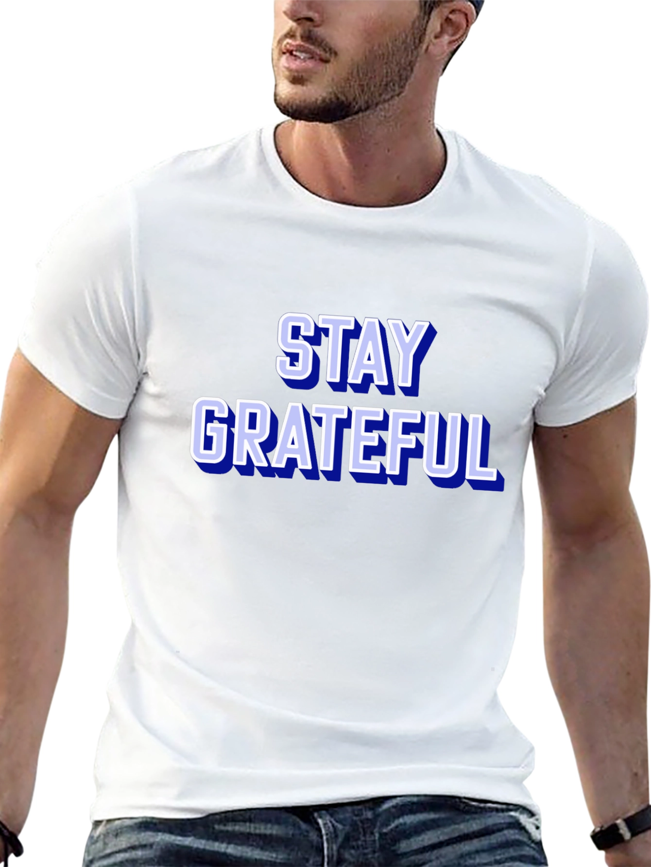 Stay Grateful Graphic Tee - Trendy Black T-Shirt