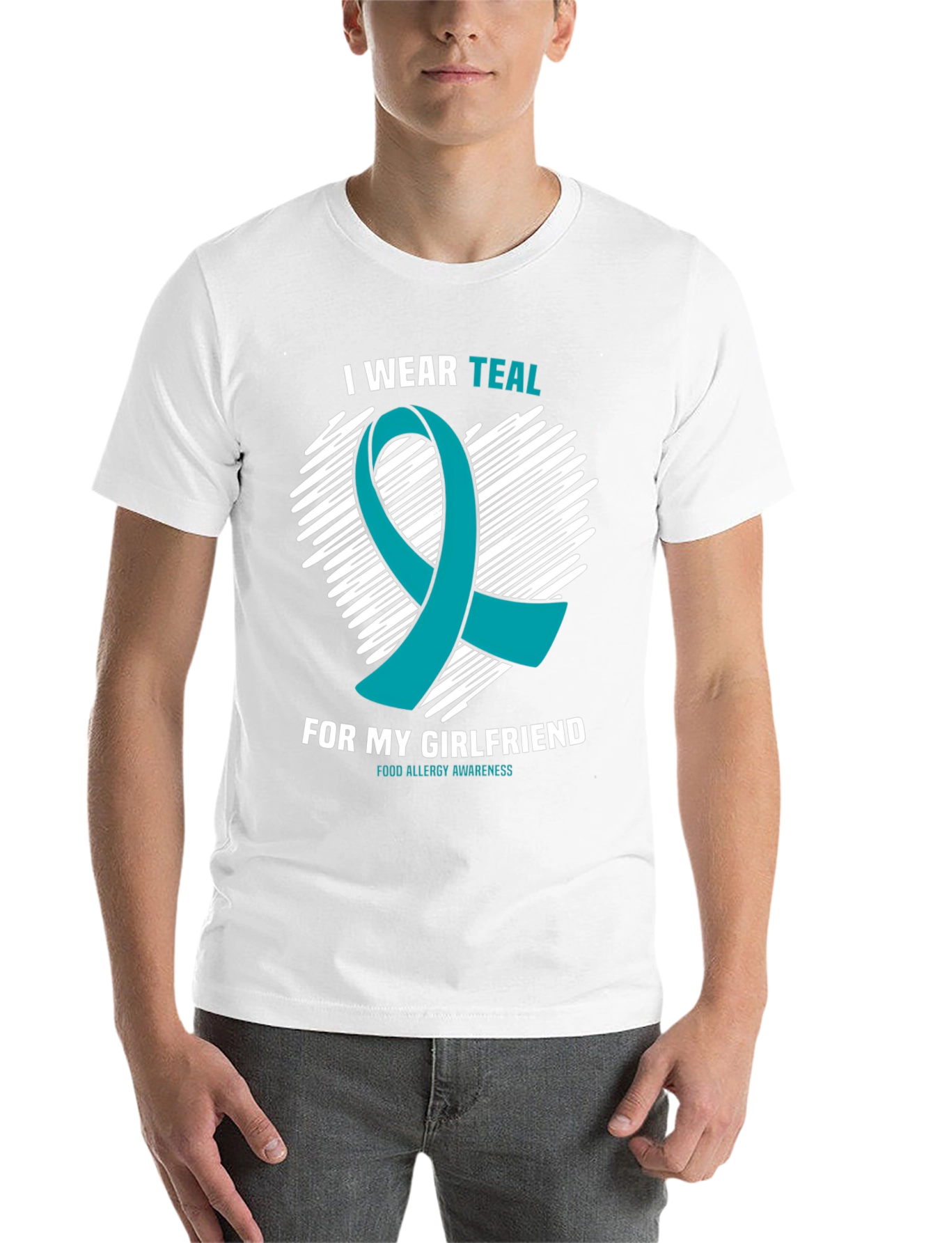 Teal Ribbon Food Allergy Awareness T-Shirt