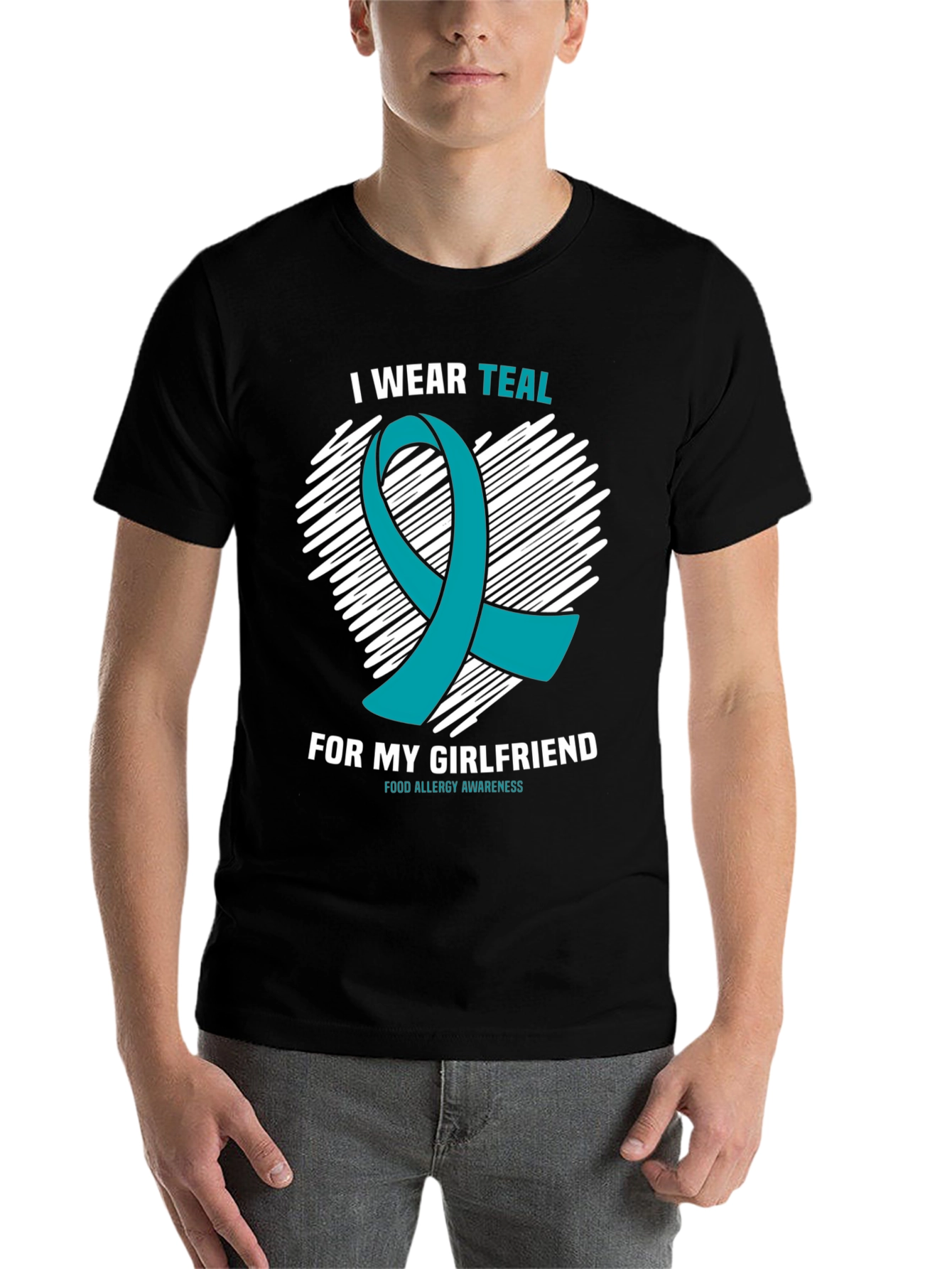 Teal Ribbon Food Allergy Awareness T-Shirt