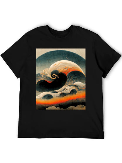 Abstract Wave Graphic T-Shirt