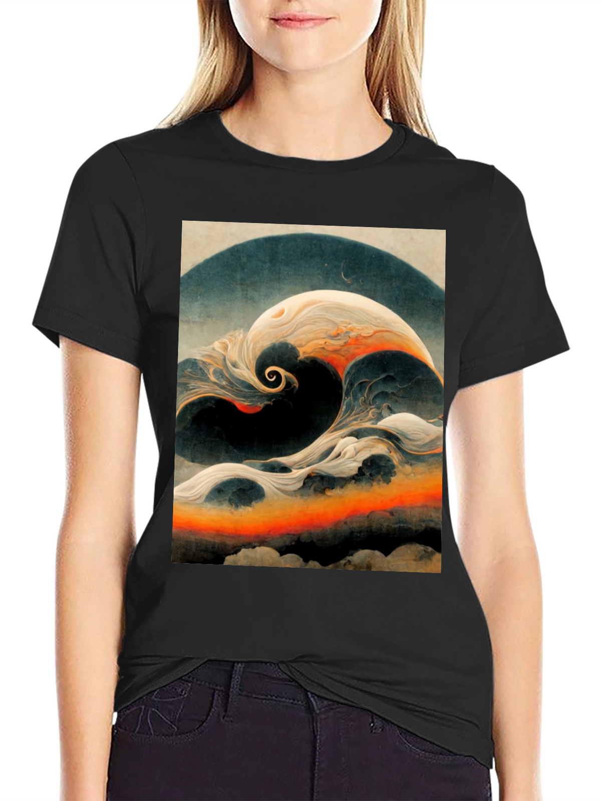 Abstract Wave Graphic T-Shirt