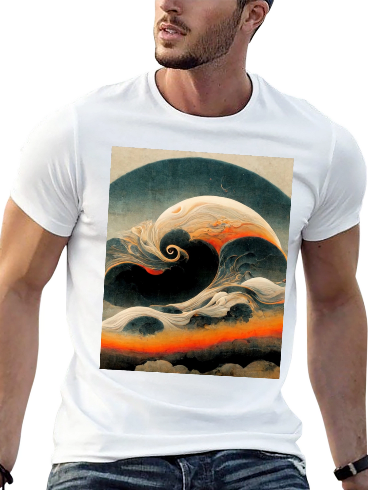 Abstract Wave Graphic T-Shirt