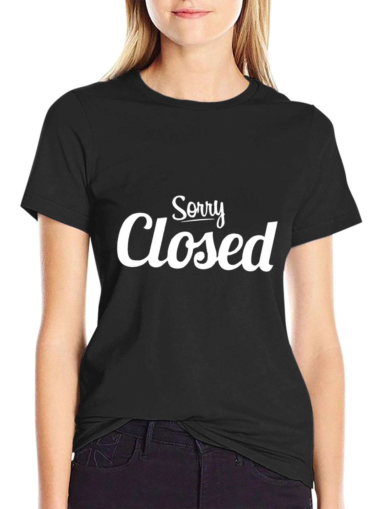 Sorry Closed Graphic T-Shirt - Stylish Casual Tee