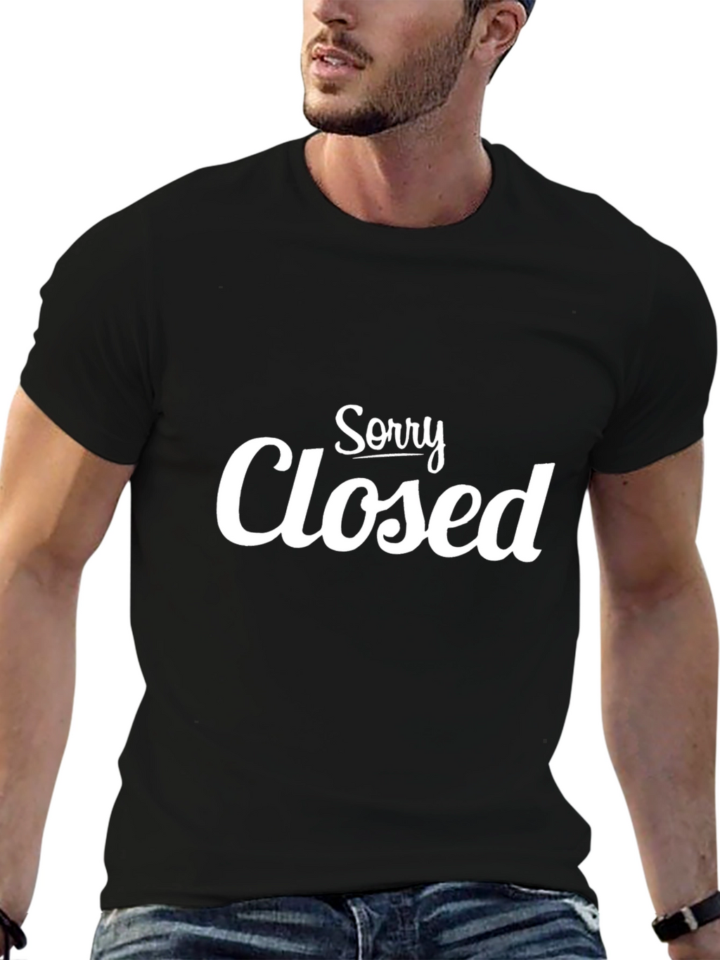 Sorry Closed Graphic T-Shirt - Stylish Casual Tee