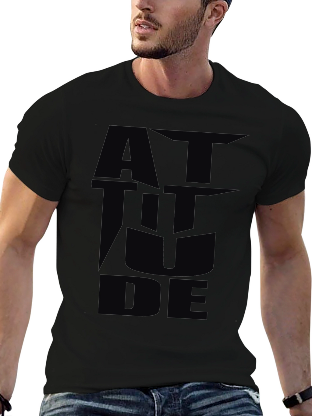 Attitude Graphic Black T-Shirt