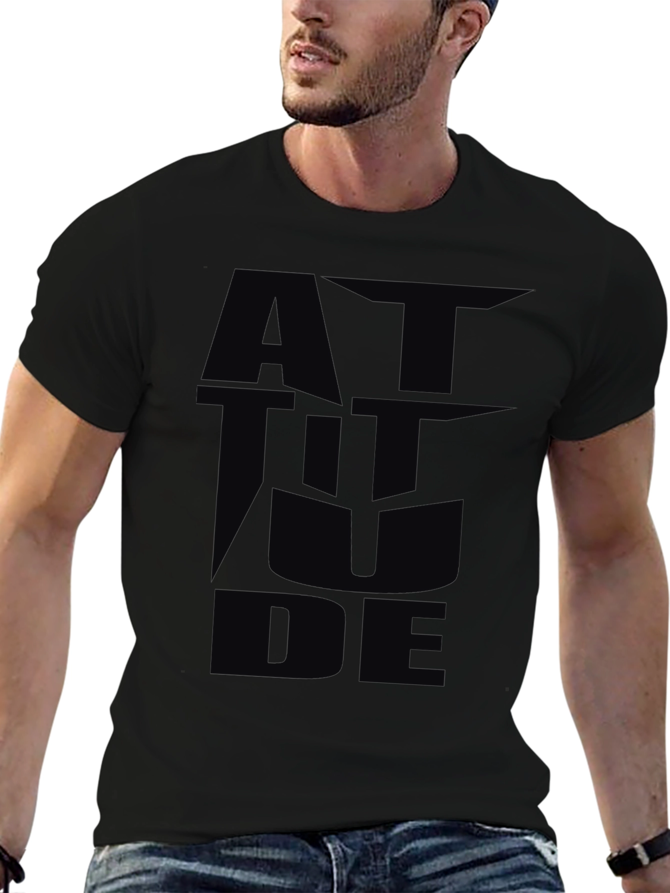 Attitude Graphic Black T-Shirt
