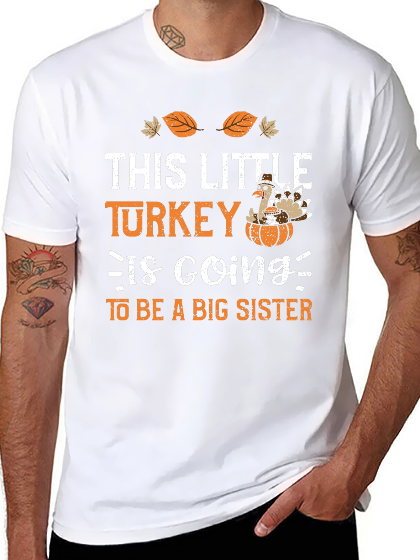 Thanksgiving Big Sister Turkey T-Shirt