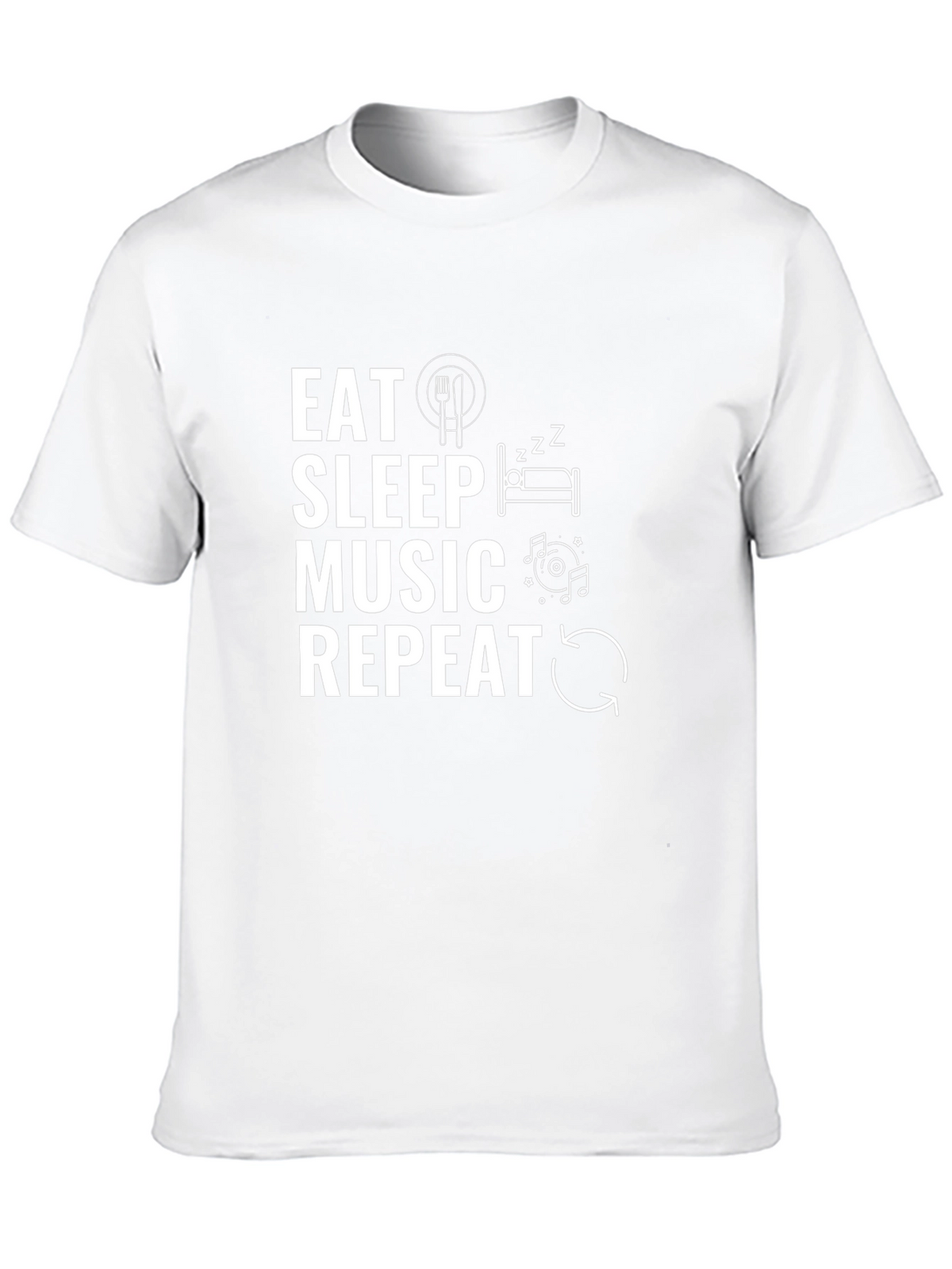 Eat Sleep Music Repeat Black T-Shirt