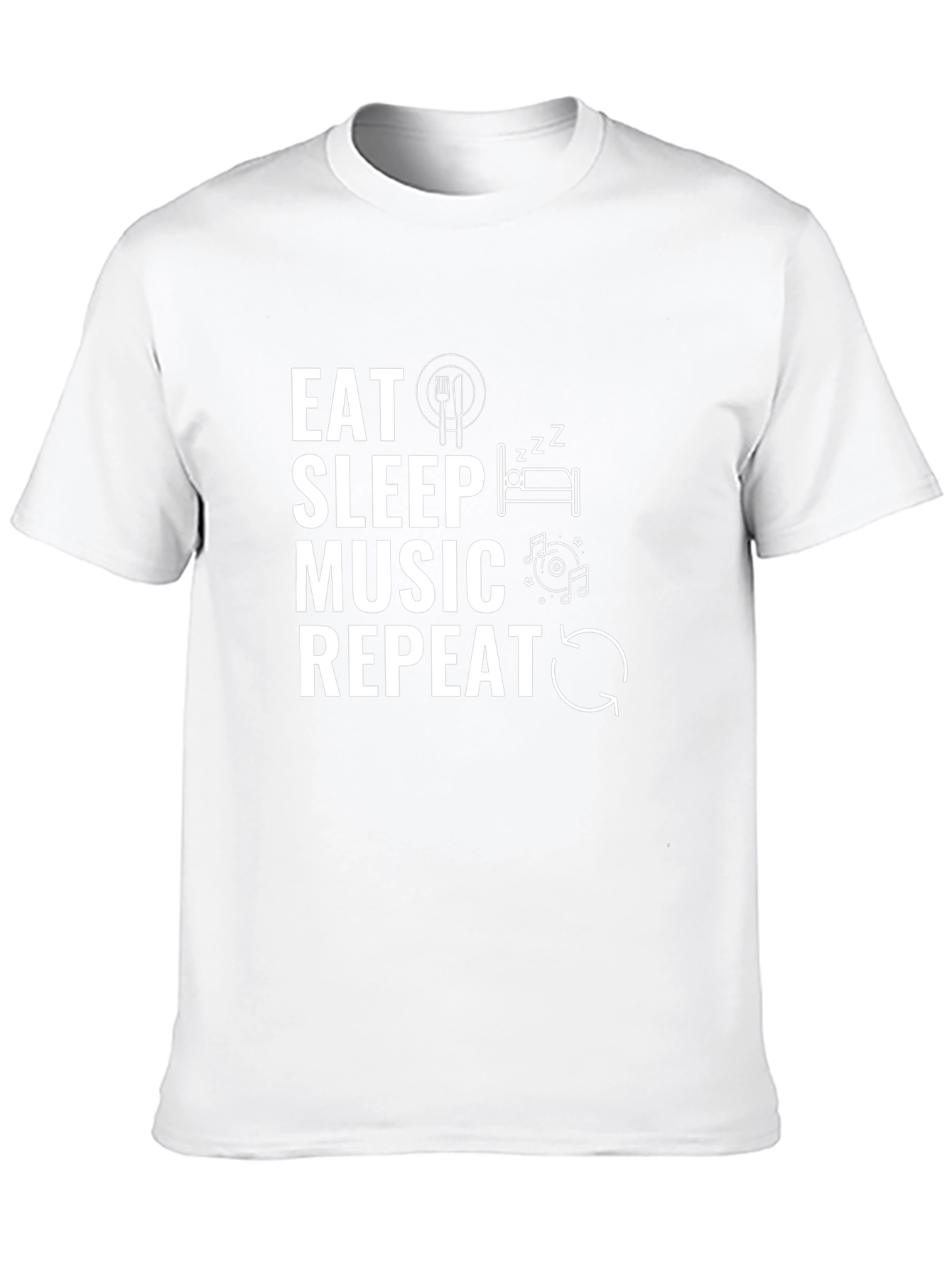 Eat Sleep Music Repeat Black T-Shirt
