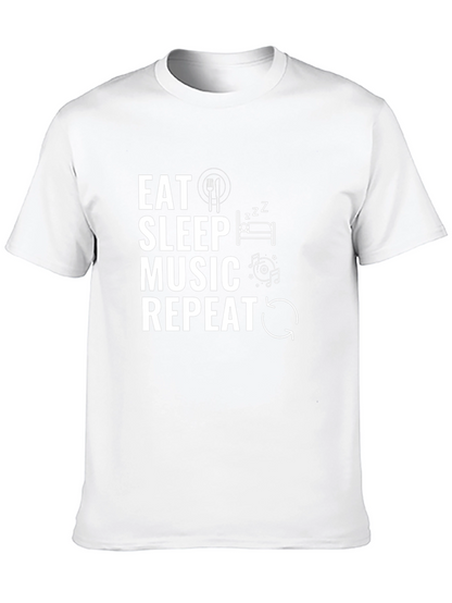 Eat Sleep Music Repeat Black T-Shirt