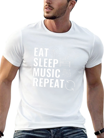 Eat Sleep Music Repeat Black T-Shirt