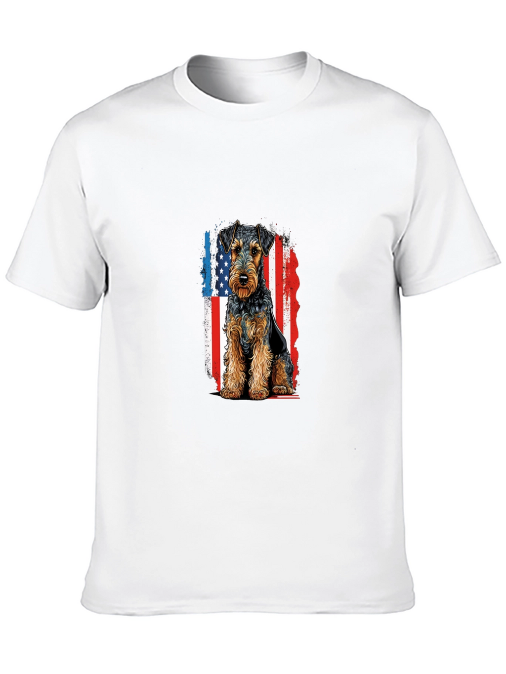Patriotic Welsh Terrier T-Shirt - USA Flag Dog Tee