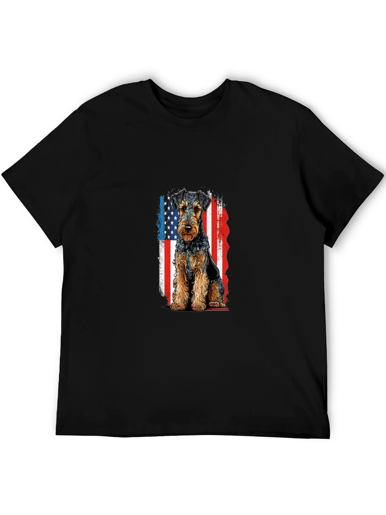 Patriotic Welsh Terrier T-Shirt - USA Flag Dog Tee