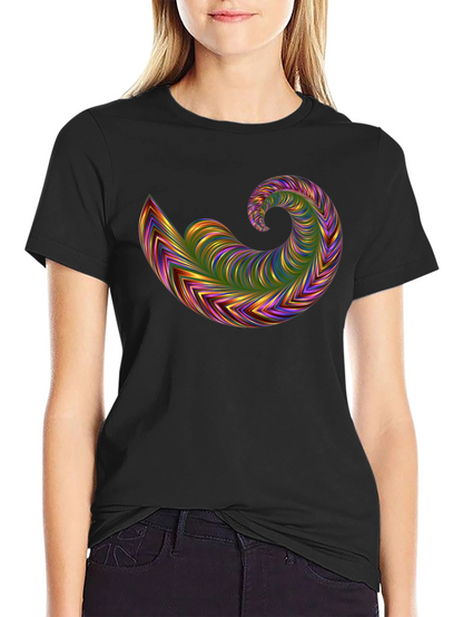 Abstract Swirl Graphic Tee - Bold Black
