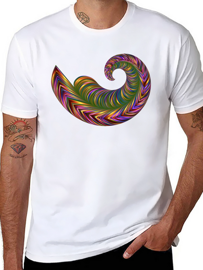 Abstract Swirl Graphic Tee - Bold Black
