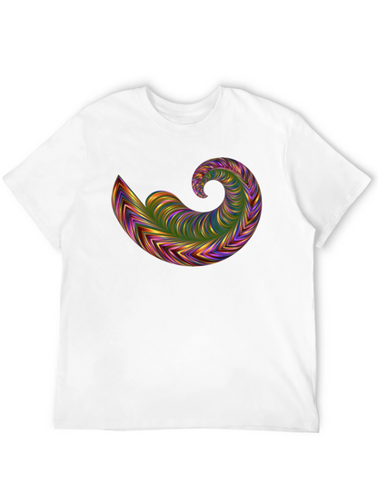 Abstract Swirl Graphic Tee - Bold Black
