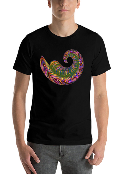 Abstract Swirl Graphic Tee - Bold Black