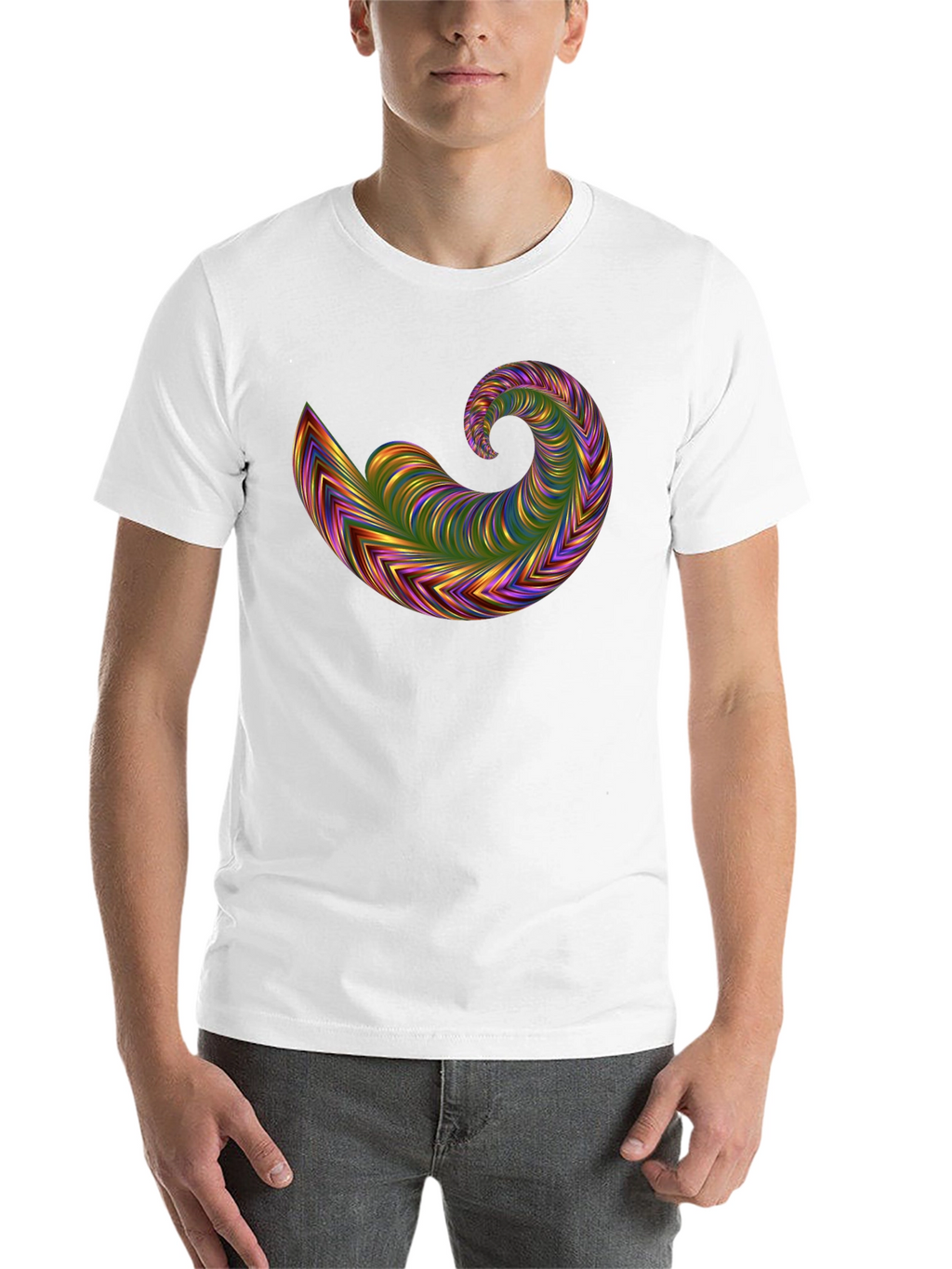 Abstract Swirl Graphic Tee - Bold Black
