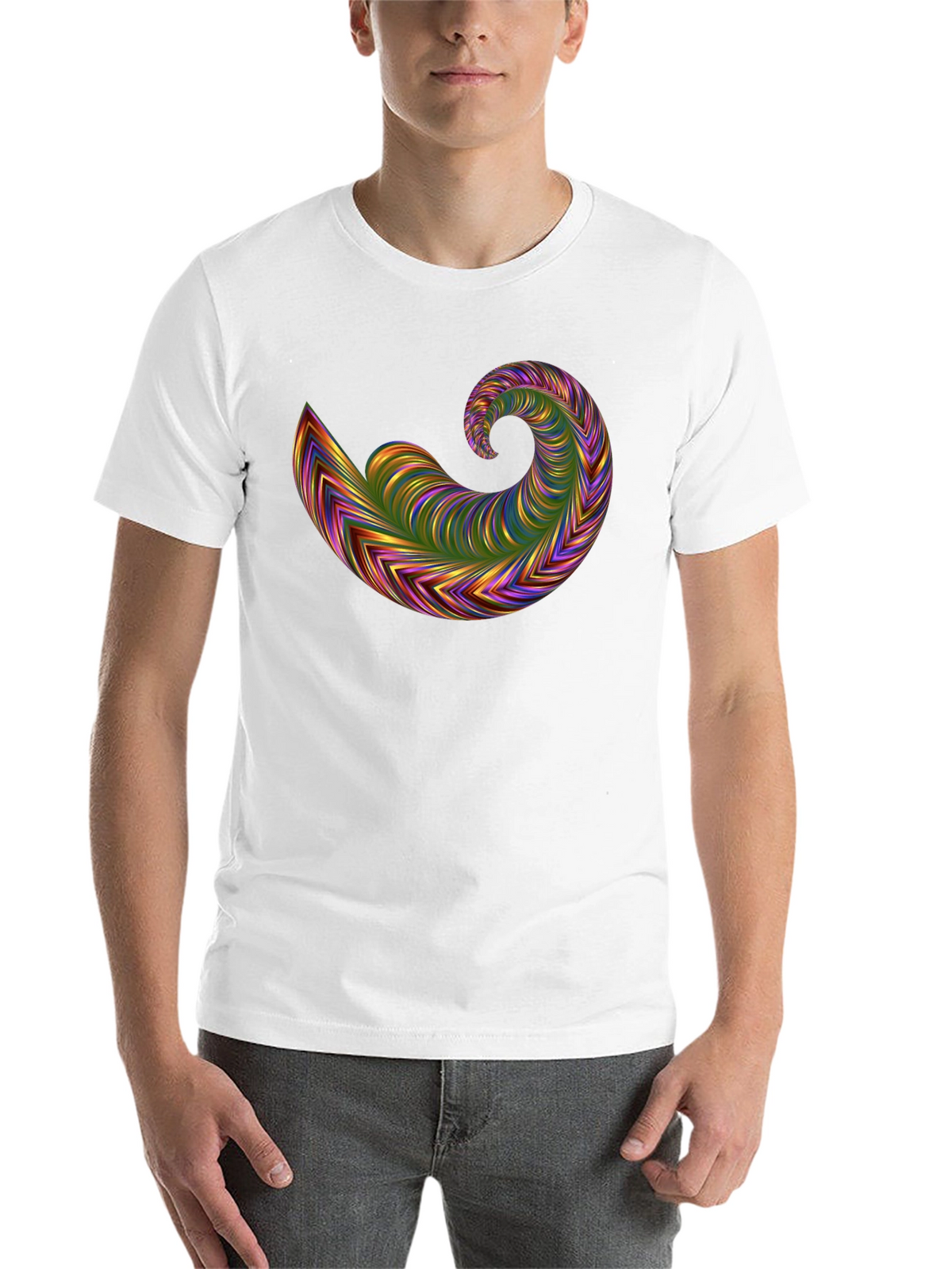Abstract Swirl Graphic Tee - Bold Black