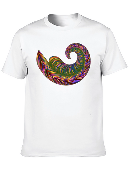 Abstract Swirl Graphic Tee - Bold Black
